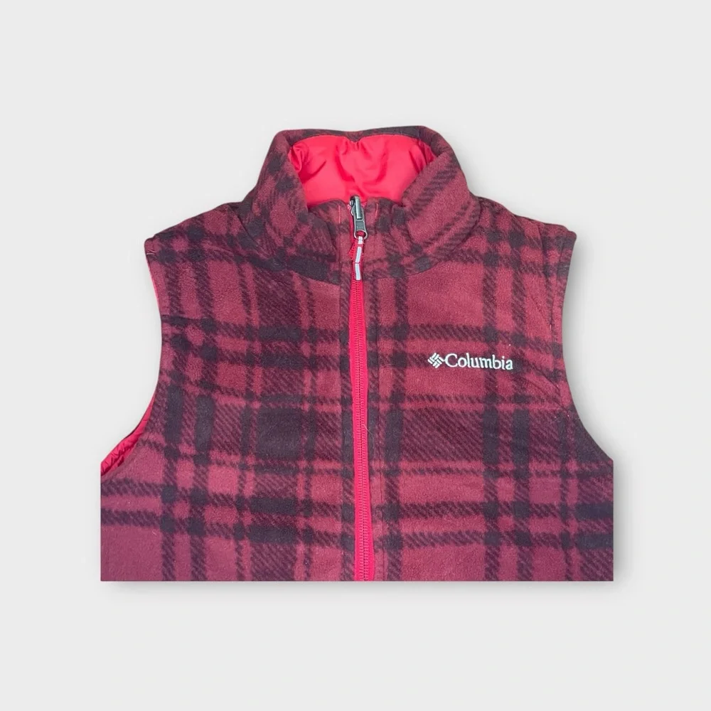 Columbia Red Plaid Reversible Vest